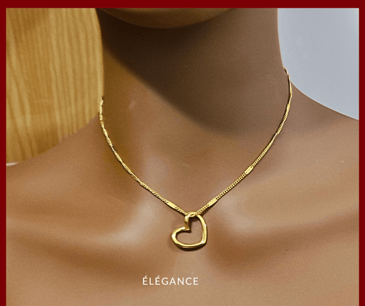 Collier Breloque en Cœur Creux en Acier Elégance Simplement collier acier inoxydable doré bijoux femme acier doré bracelet acier inoxydable collier cœur acier doré collier acier argenté collier minimaliste Saint-Valentin bijoux acier inoxydable collier breloque cœur rond idée cadeau Saint-Valentin femme collier chic et romantique elegance bijoux 