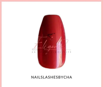 Kit faux ongle press on nails mi-long Ballerine - ongle rouge - vernis rouge - RUBIS R06 | NailsLashesbyCha faux ongles réutilisables