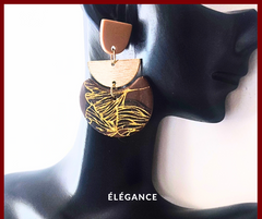 Boucles d'Oreilles Feuille de Ginkgo en Argile Polymère Elégance Simplement_elegance bijoux_élégance bijoux