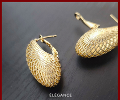 Boucles d'Oreilles Pendantes Ovales Taille Moyenne Elégance Simplement