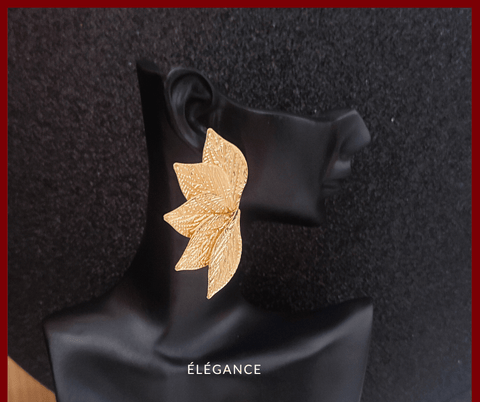 Boucles d'Oreilles leave en Alliage de Fer Elégance Simplement